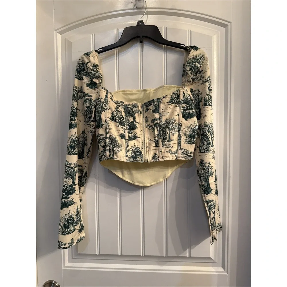 Fashion Nova Simple Life Corset Top - Yellow/combo Toile Medium